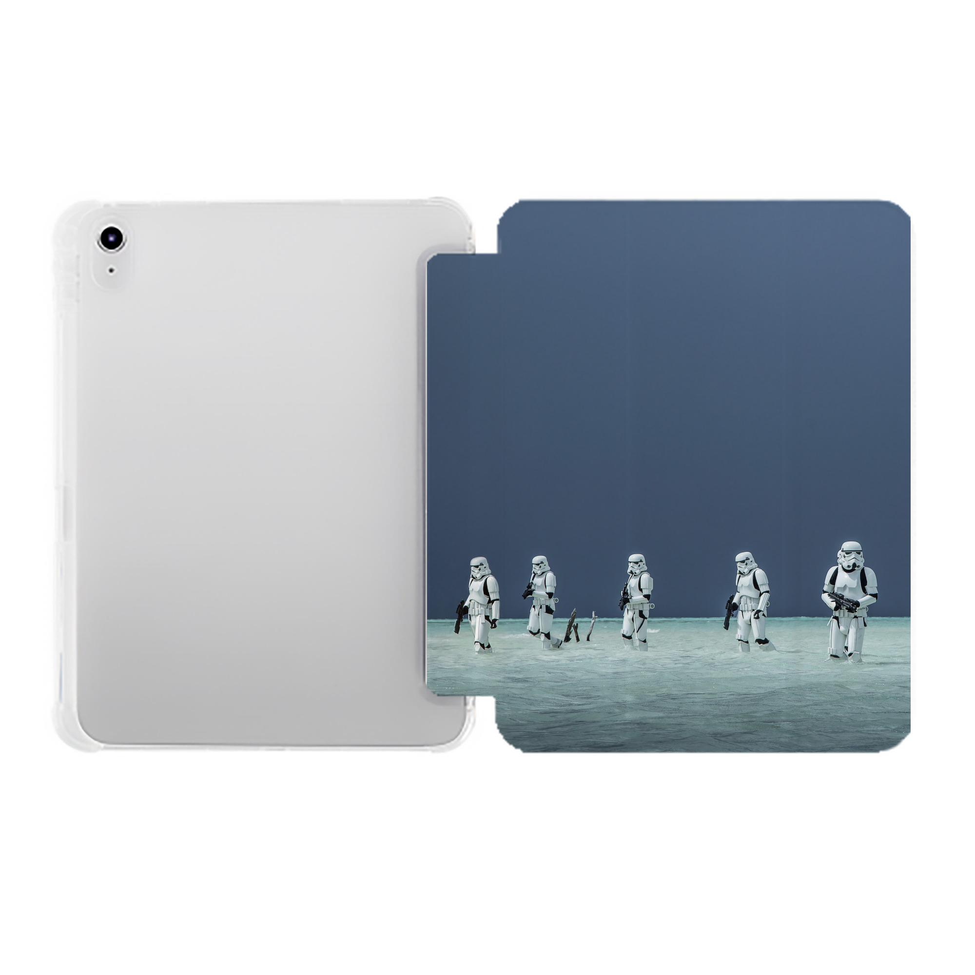 （画像用） スター・ウォーズ Star Wars IPad ケース ペン収納付き 三つ折りスタンド PUレザー×シリコン 対応機種9.5/10.5/10.9インチ